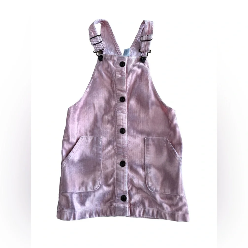 OshKosh B'gosh Light Pink Corduroy Overall Dress Size 5 💯% Cotton